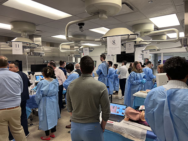 Fellows attending hands on colonoscopy training